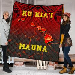 Hawaii Quilt  Premium Quilt  Protect Mauna Kea Map  Ah  J6  Quilt and Home Decor