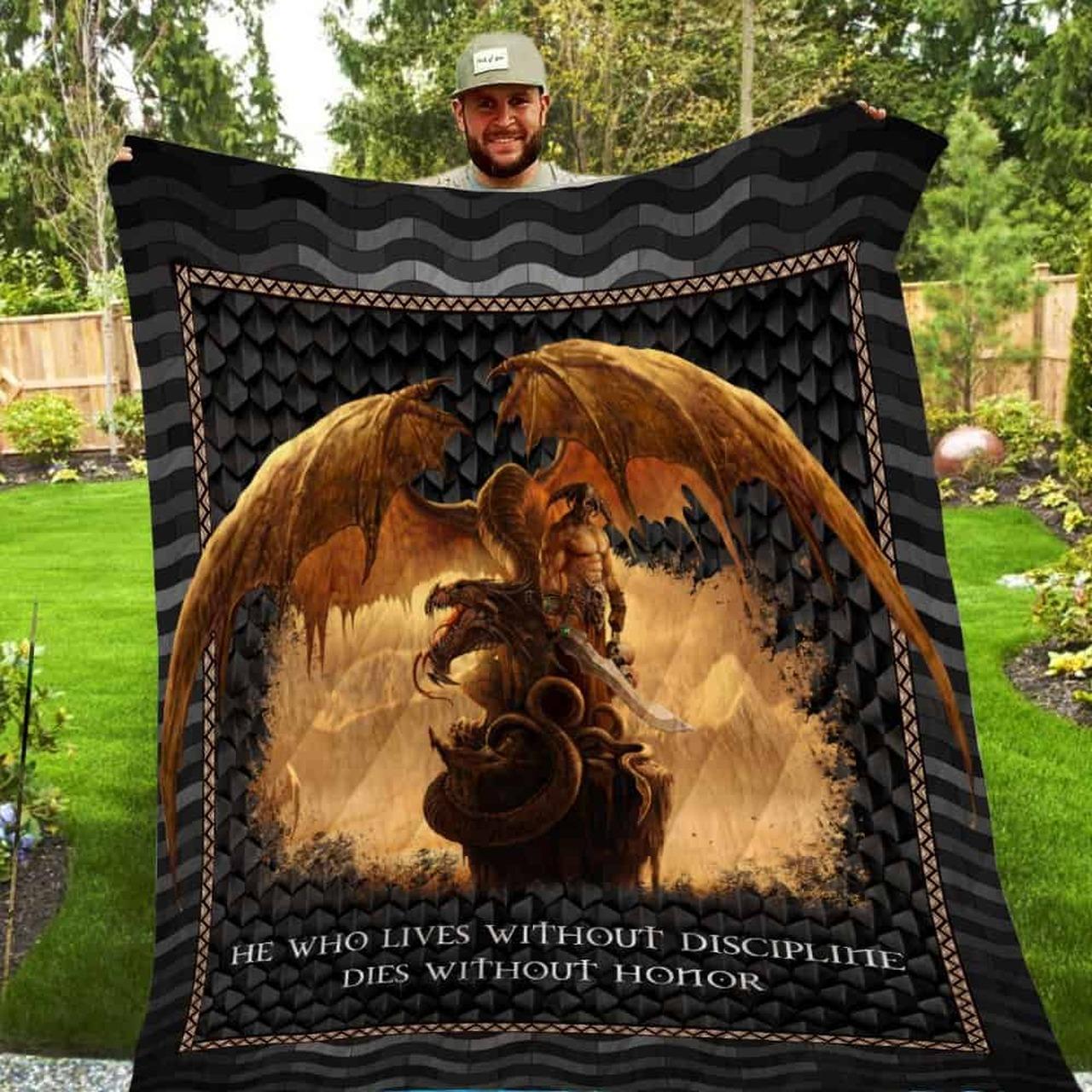 He Who Lives Without Discipline Washable Quilt P60 and Home Decor