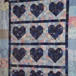 Hearts Of Blue Cla2210278Q Quilt Blanket and Home Decor