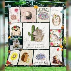 Hedgehog And I Hate To Give Quilt Blanket Dhc020120989Td and Home Decor
