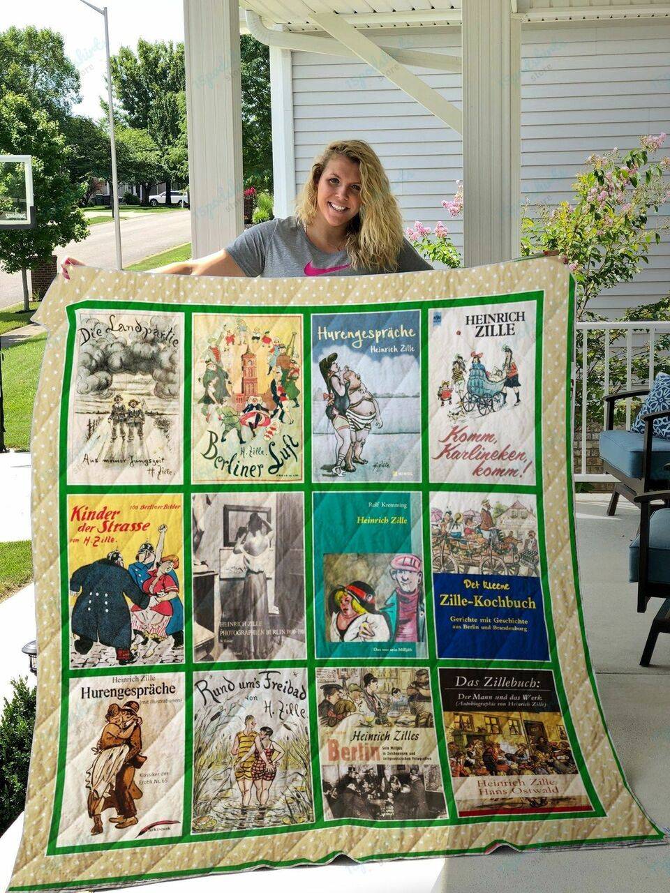 Heinrich Zille Books Quilt Blanket and Home Decor