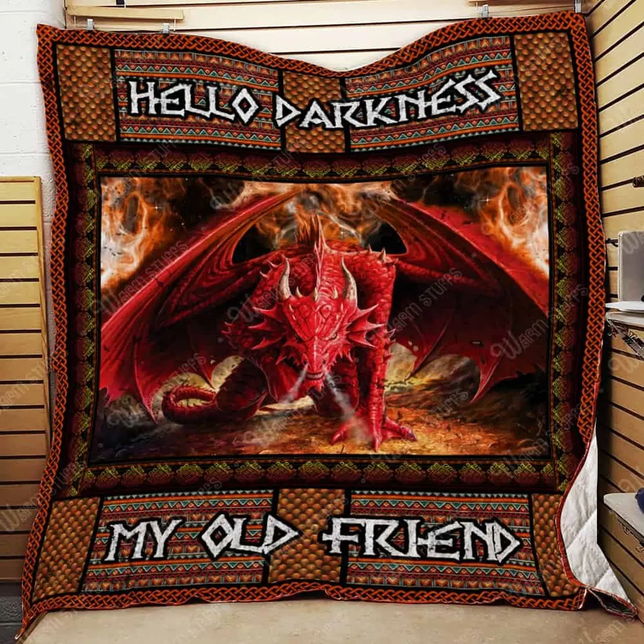 Hello Darkness Dragon Washable Quilt P52 and Home Decor