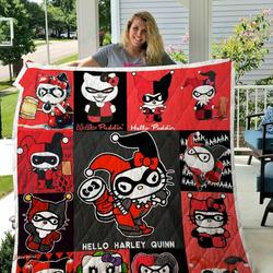 Hello Kitty Harley Quinn Quilt Blanket and Home Decor