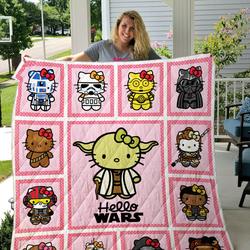 Hello Kitty Star Wars Quilt Blanket For Fans and Home Decor