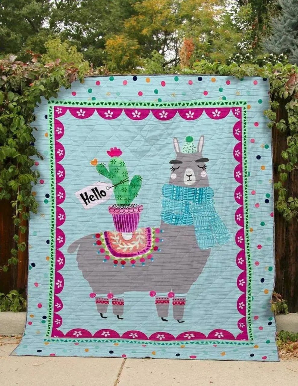 Hello Llama Clt190658 Quilt Blanket and Home Decor