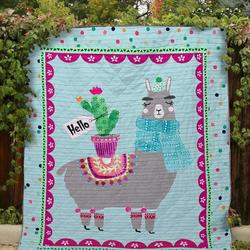 Hello Llama Clt190658 Quilt Blanket and Home Decor