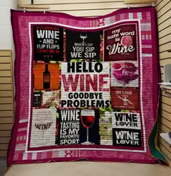 Hello Wine Quilt and Home Decor