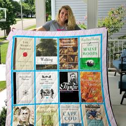Henry David Thoreau Books Quilt Blanket and Home Decor