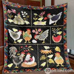 Here A Chick There A Chick Quilt Blanket Ylh5  Quilt and Home Decor
