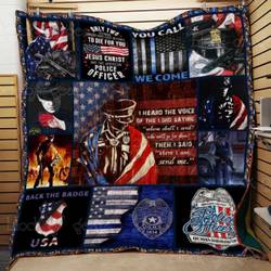 Here I Am Police Cl22100243Mdq Quilt Blanket and Home Decor