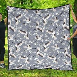 Heron Floral Cl12100357Mdq Quilt Blanket and Home Decor