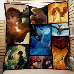 Hiccup And Astrid - How To Train Your Dragon Premium Quilt Blanket - Td83 and Home Decor