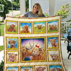 Highland Cow Quilt Blanket Dhc1501497Vt and Home Decor
