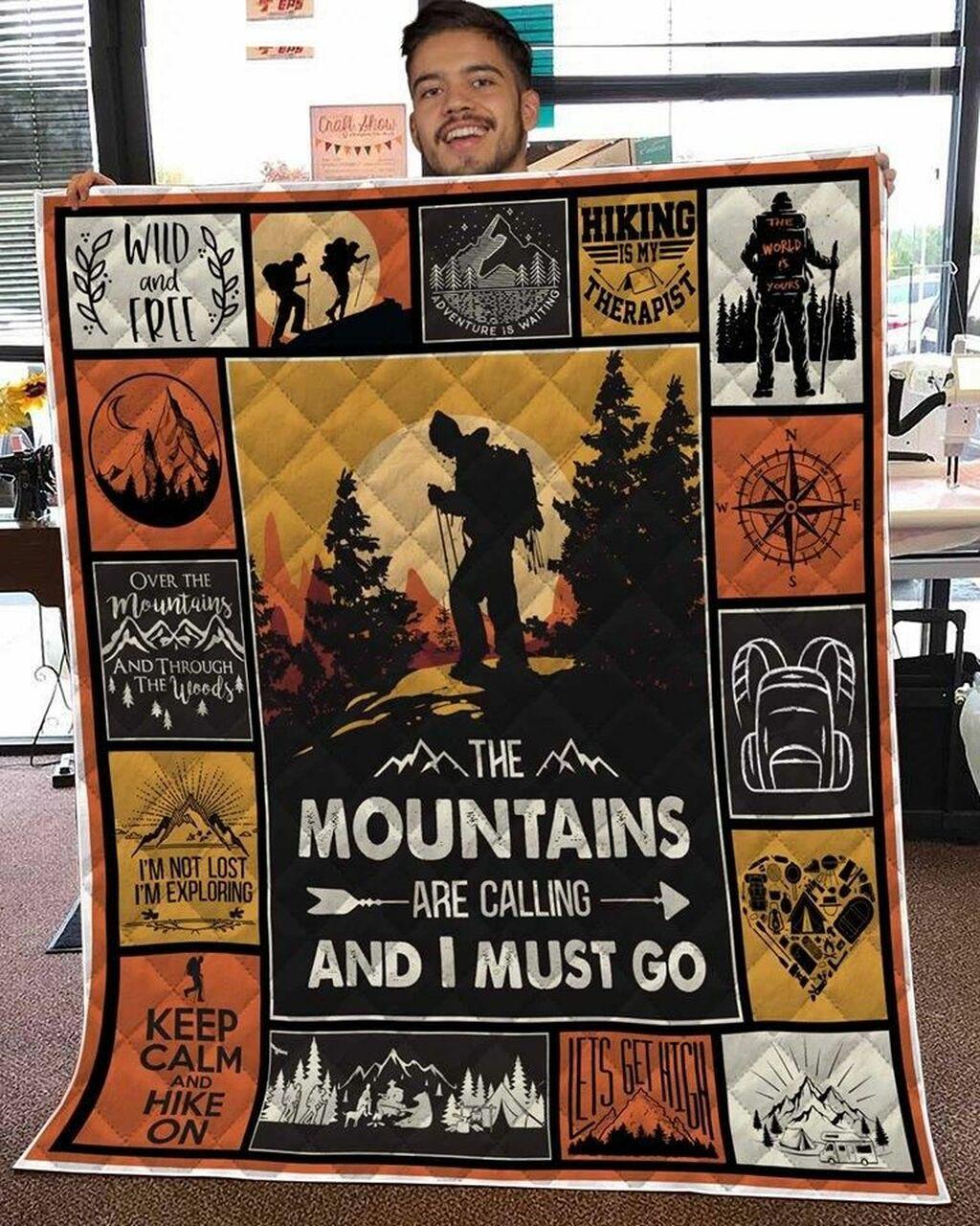 Hiking Keep Calm And Hike On Quilt Blanket Dhc04011489Dd and Home Decor