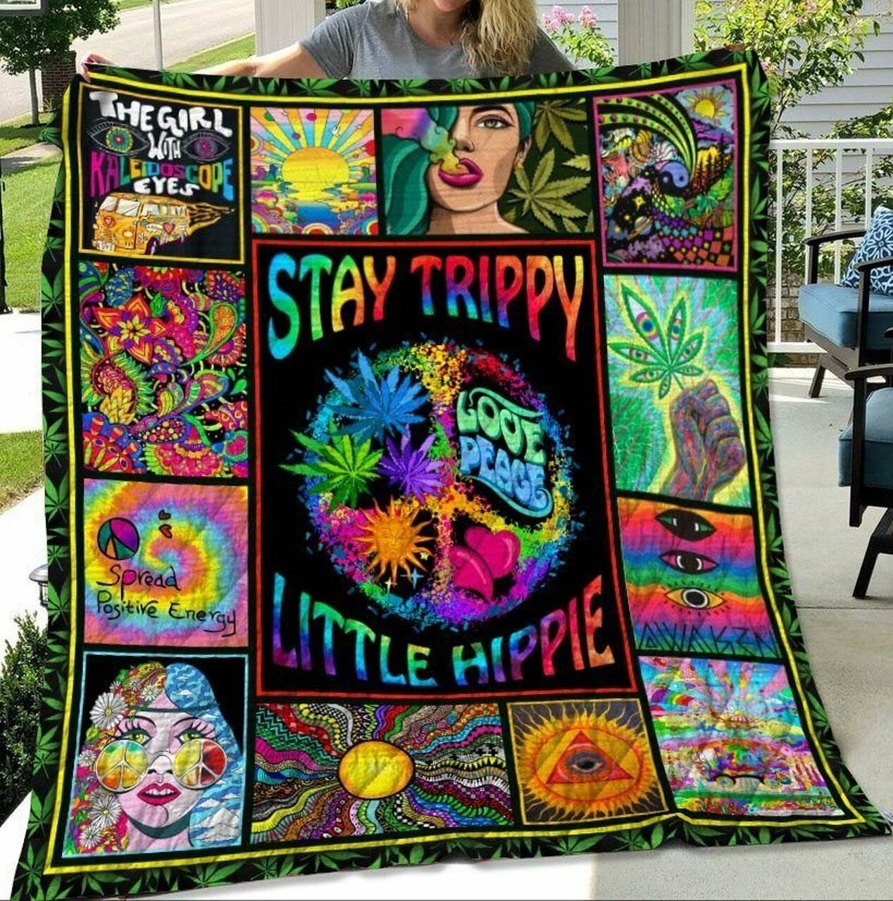 Hippie Bi290707C Quilt Blanket and Home Decor