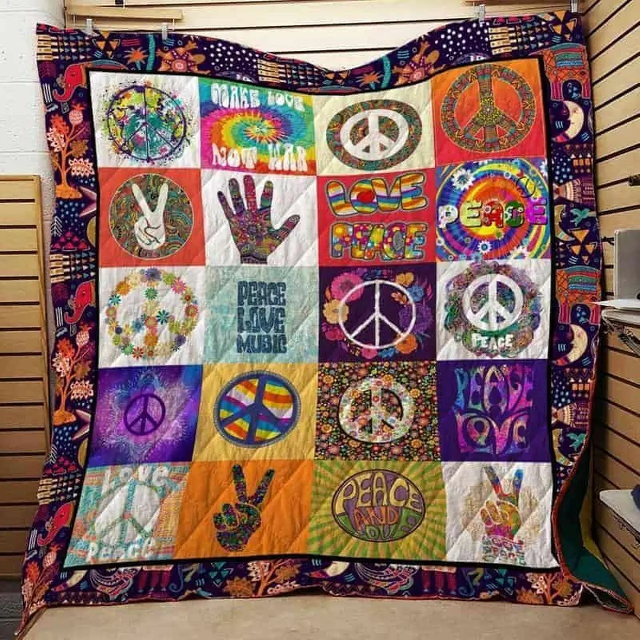 Hippie Cla1610589Q Quilt Blanket and Home Decor