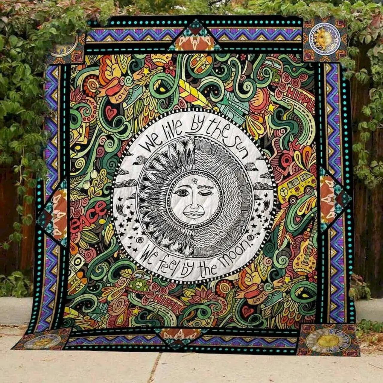 Hippie Cld180741 Quilt Blanket and Home Decor