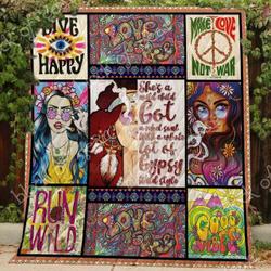 Hippie Girl Blanket Kc1707 Quilt and Home Decor