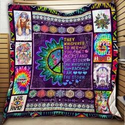 Hippie Girl Cl18100336Mdq Quilt Blanket and Home Decor