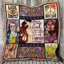 Hippie Girl Cl2100234Mdq Quilt Blanket and Home Decor