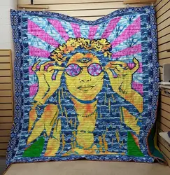 Hippie Girl Clt140625 Quilt Blanket and Home Decor
