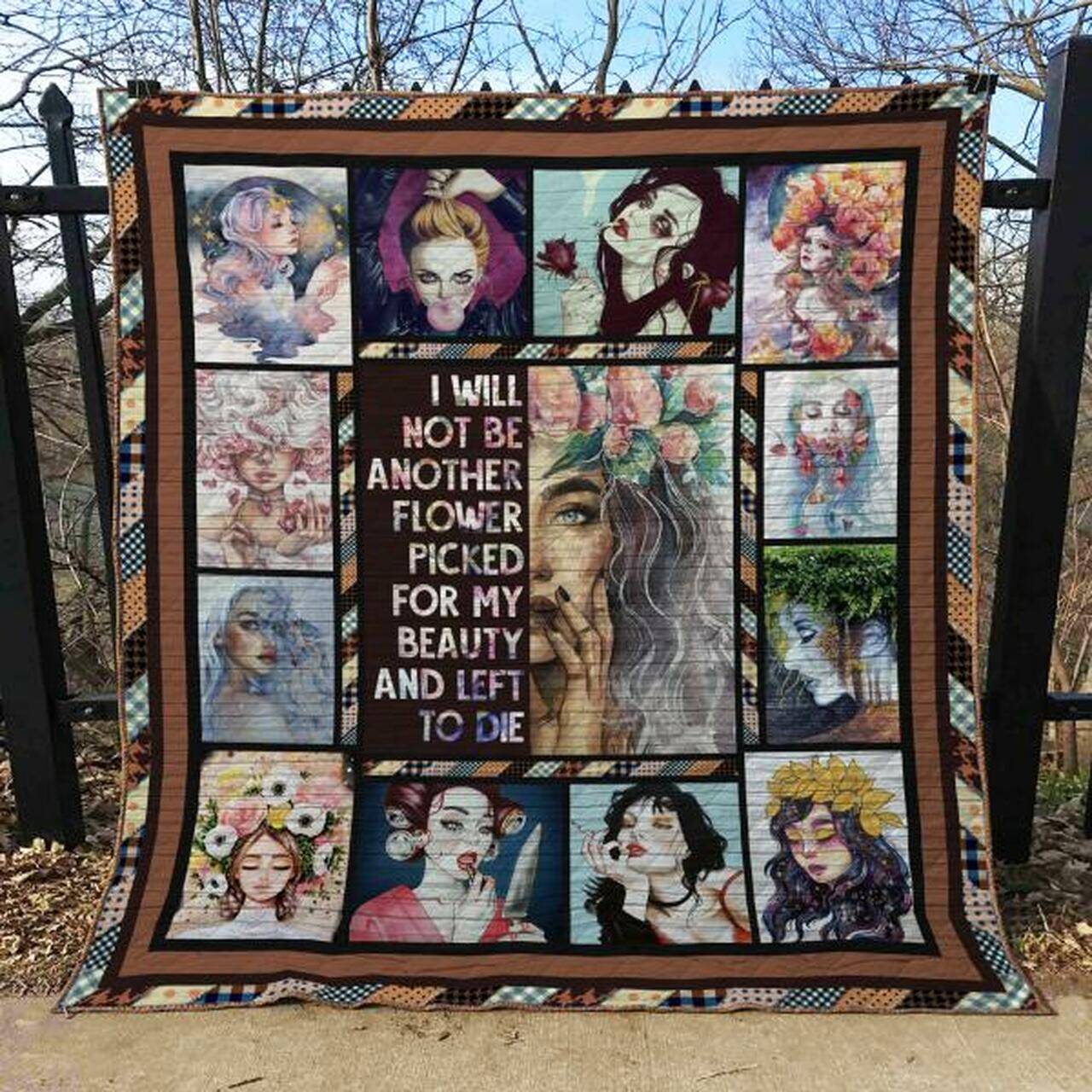 Hippie Girl Flower Quilt Blanket Quilt and Home Decor