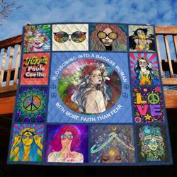 Hippie Girls Quilt Blanket  Quilt and Home Decor