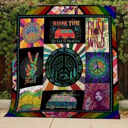 Hippie Hippie Time Quilt Blanket Dhc04012009Dd and Home Decor