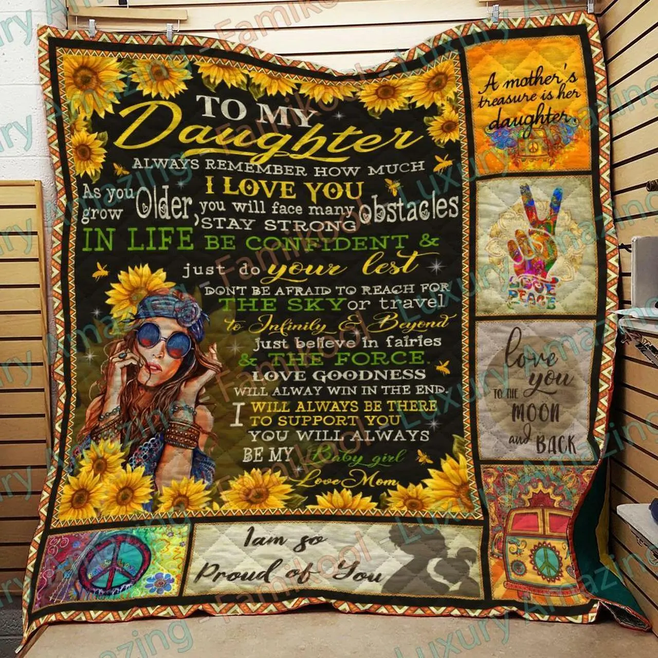 Hippie IM So Proud Of U Quilt and Home Decor