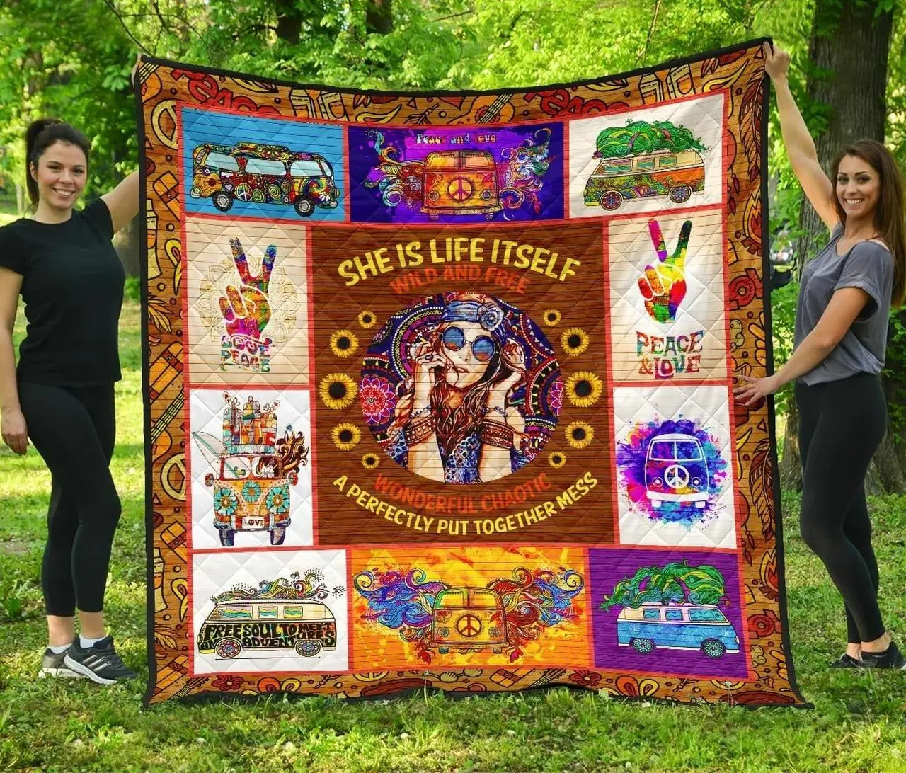 Hippie Just Be Who You Are Quilt Blanket Christmas Christmas Gifts Merry Christmas Holiday Gifts Gift Dhc03011678Dd and Home Decor