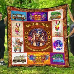 Hippie Just Be Who You Are Quilt Blanket Christmas Christmas Gifts Merry Christmas Holiday Gifts Gift Dhc03011678Dd and Home Decor