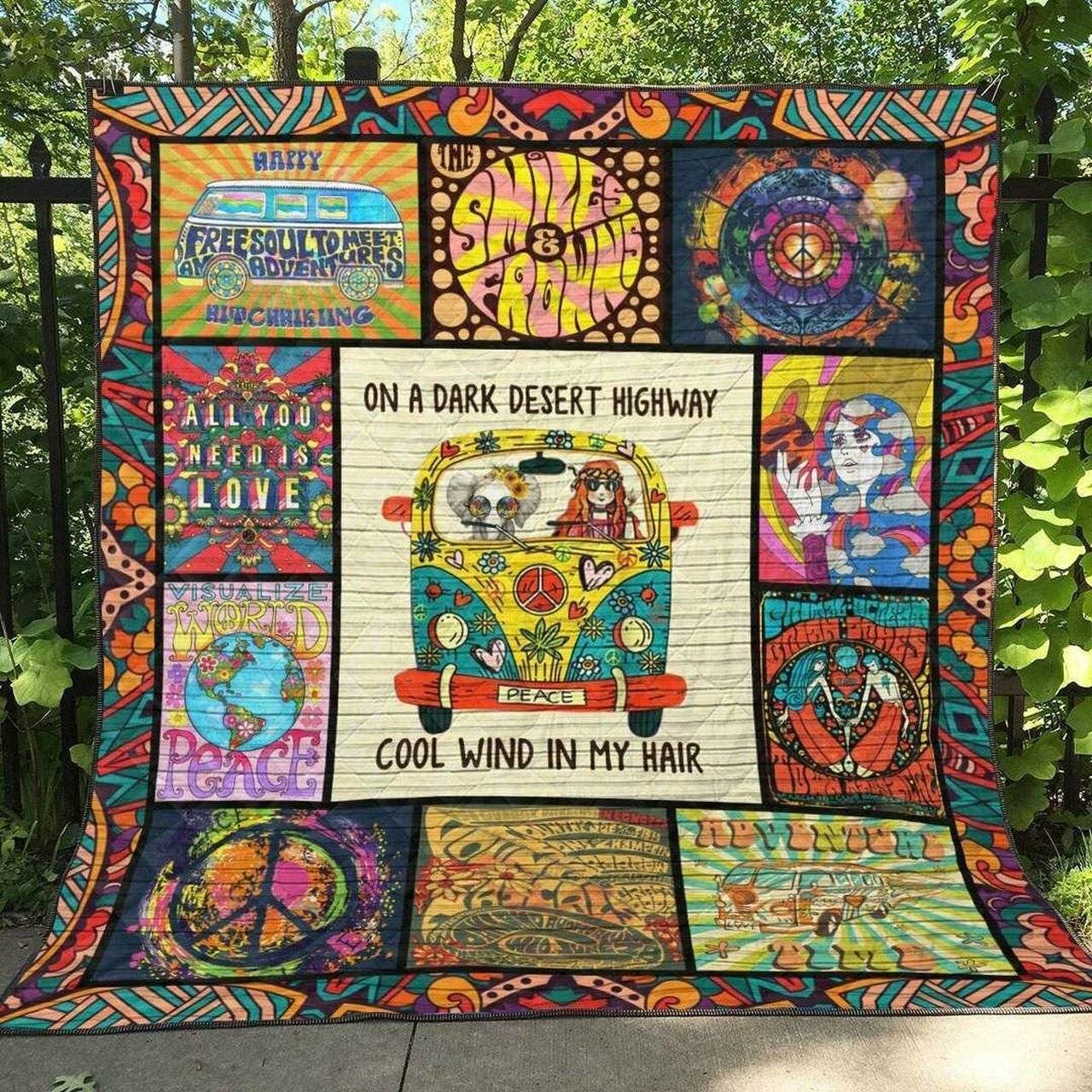 Hippie Li200702A Tbg Quilt Blanket and Home Decor
