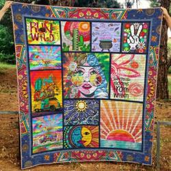 Hippie Life Of The Party Quilt Blanket Dhc020120751Td and Home Decor