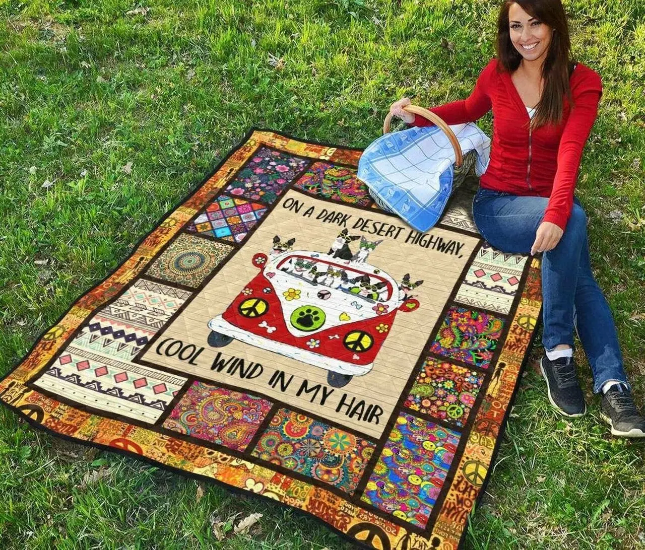 Hippie Ng110705B Tbg Quilt Blanket and Home Decor