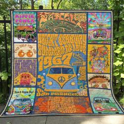 Hippie Peace Life Ah Quilt Derqcf and Home Decor