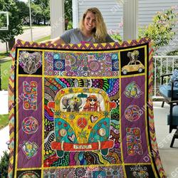 Hippie Peace Peace Peace Quilt Blanket Dhc03011433Dd and Home Decor