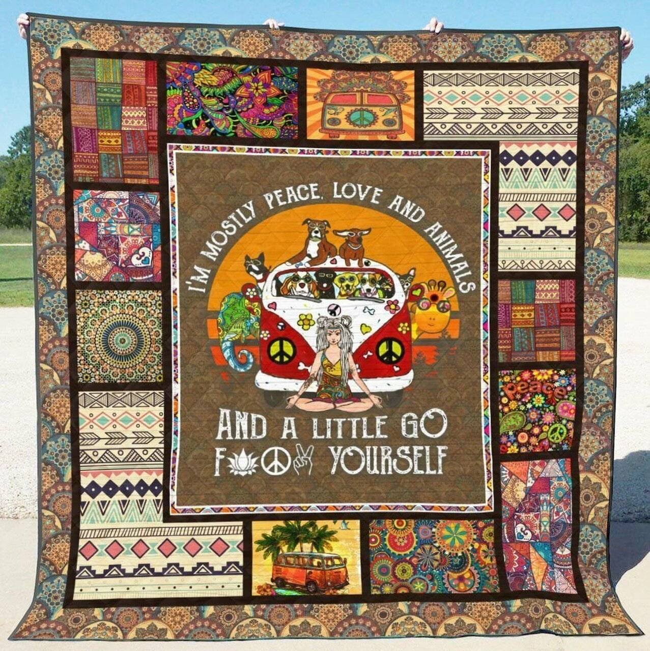 Hippie Qh030801C Tbg Quilt Blanket and Home Decor