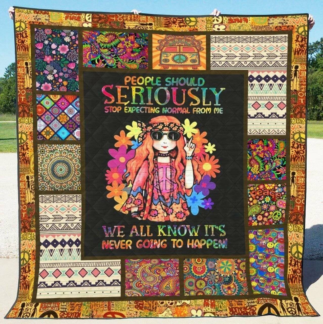 Hippie Qh190703B Tbg Quilt Blanket and Home Decor