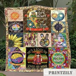 Hippie Shes A Good Girl Quilt Blanket Dhc020120347Td and Home Decor