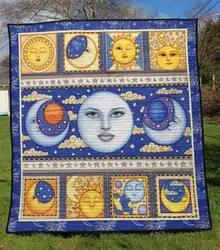 Hippie Sun And Moon Tu030707A Quilt Blanket and Home Decor