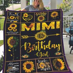Hippie Sunflowers Mimi Of The Birthday Girl Quilt and Home Decor