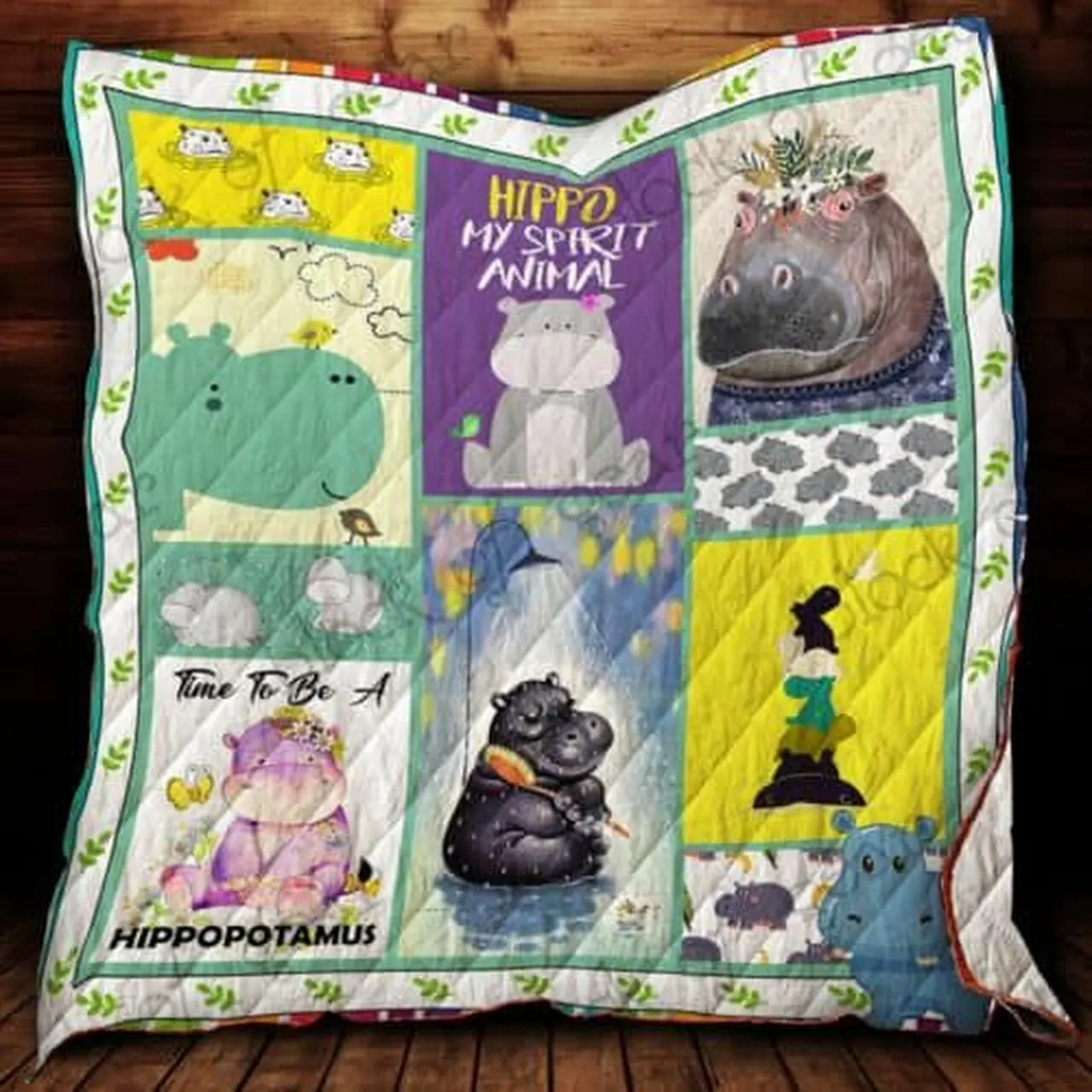 Hippo Cl22100258Mdq Quilt Blanket and Home Decor