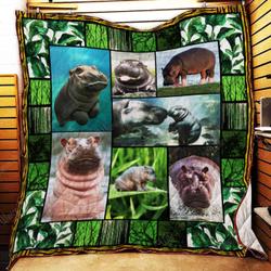 Hippopotamus Quilt and Home Decor