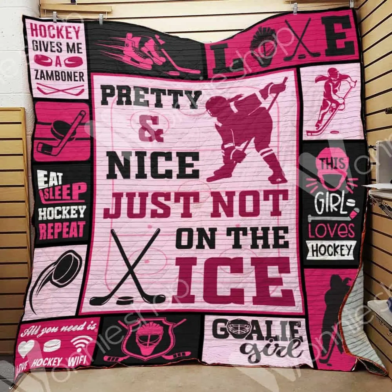 Hockey Cl15100201Mdq Quilt Blanket and Home Decor