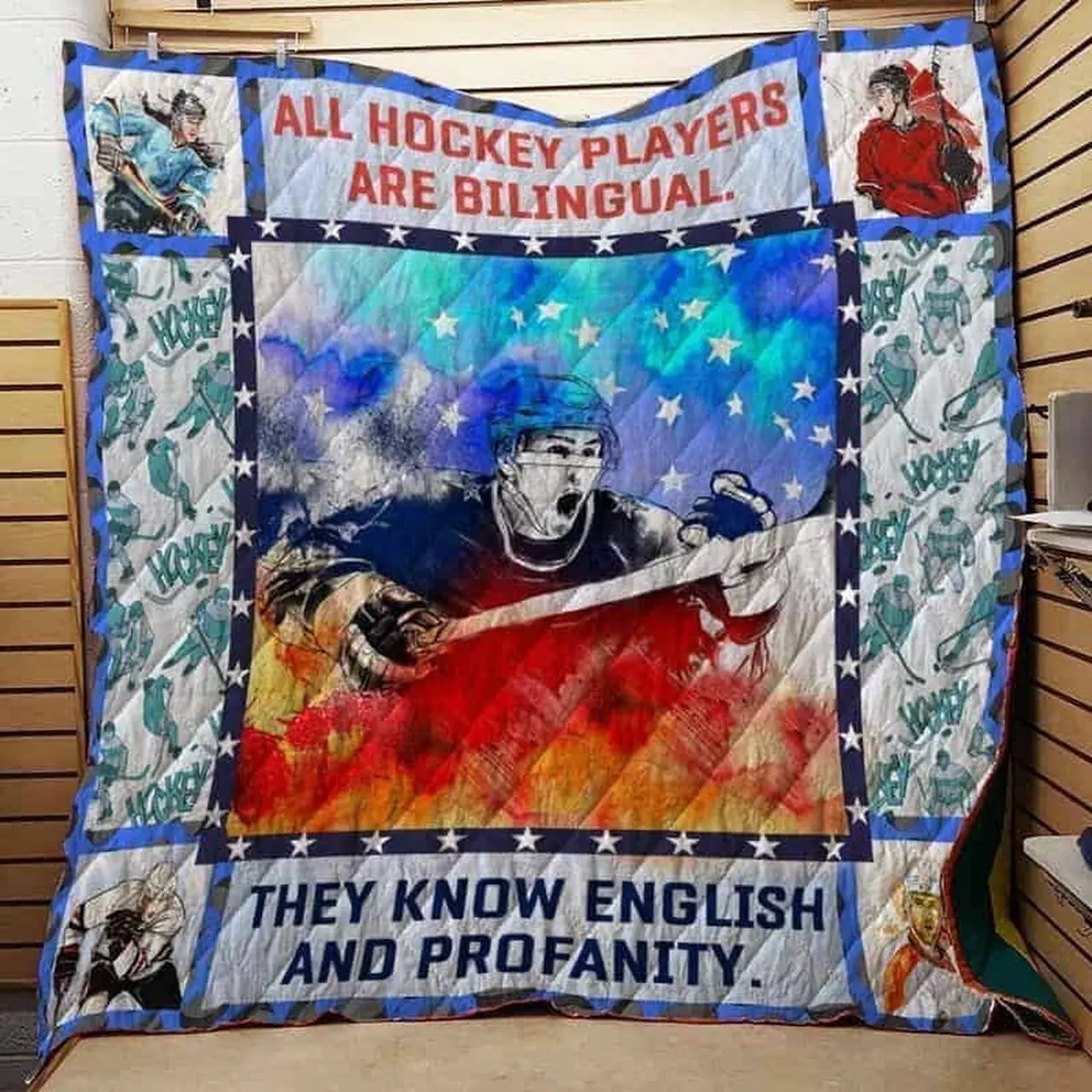 Hockey Cla1610419Q Quilt Blanket and Home Decor