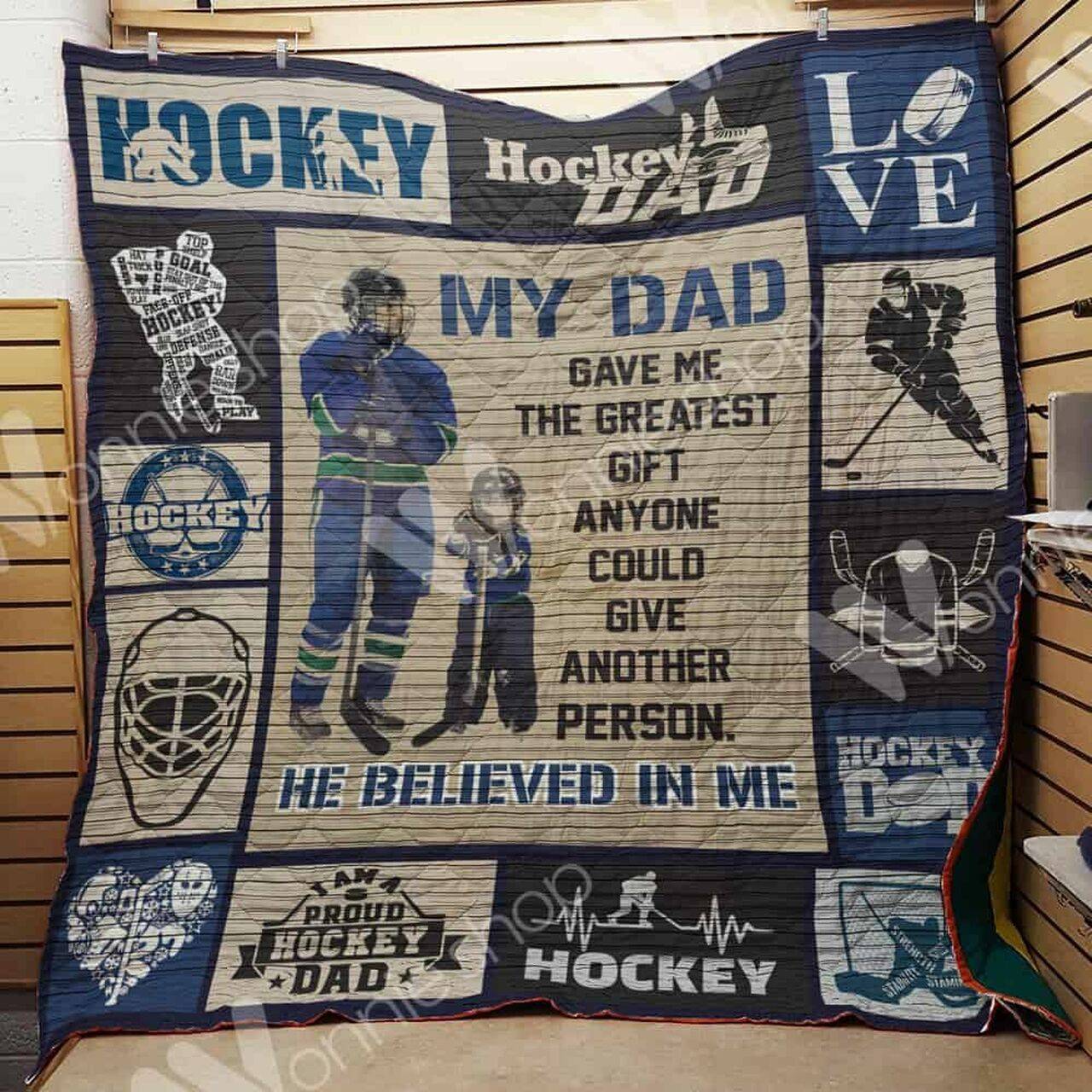 Hockey Dad Quilt Blanket Dhc1102407Td and Home Decor