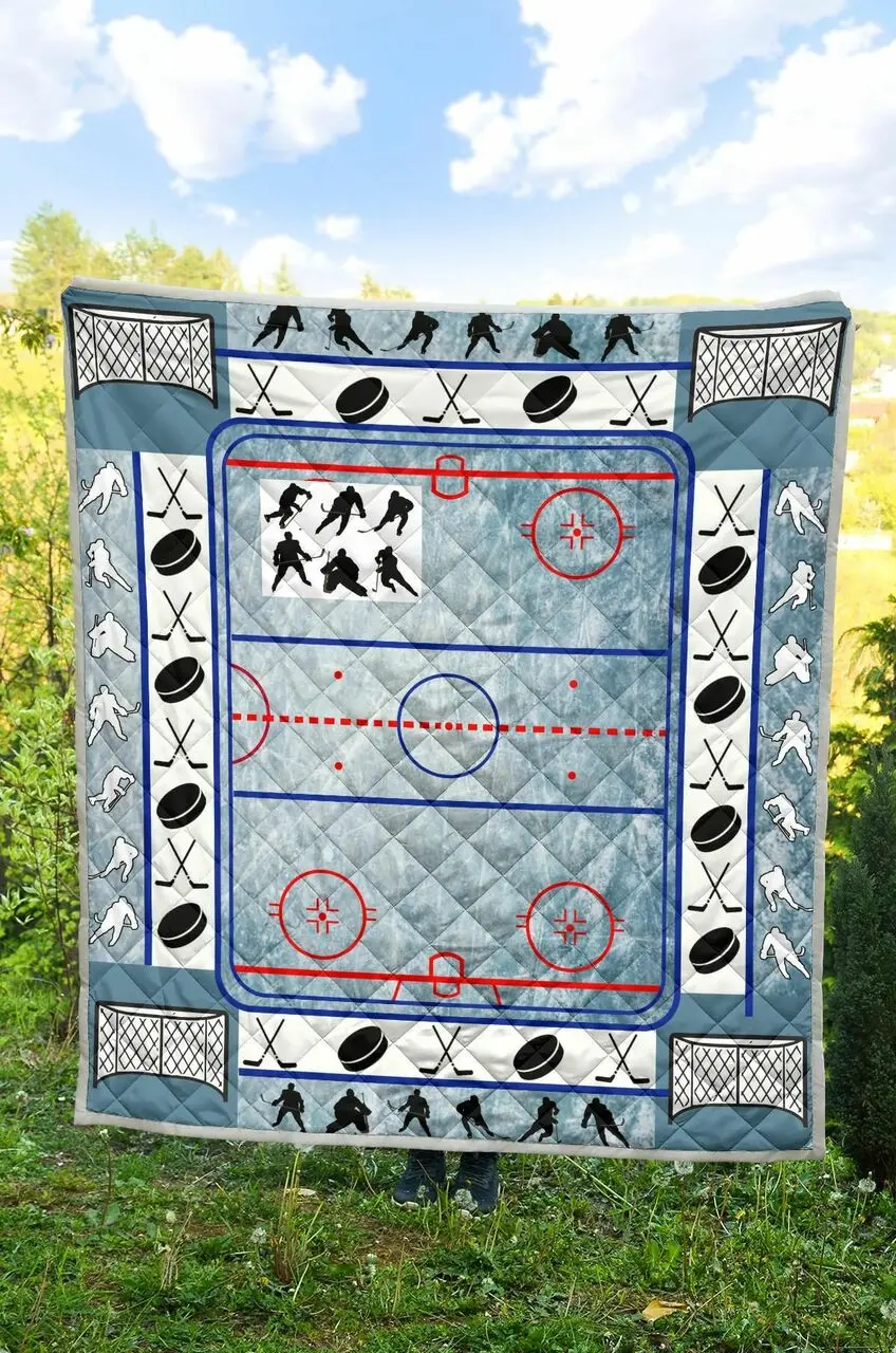 Hockey Ice Hockey Quilt Blanket Dhc02012075Td and Home Decor