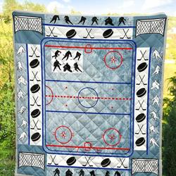 Hockey Ice Hockey Quilt Blanket Dhc02012075Td and Home Decor