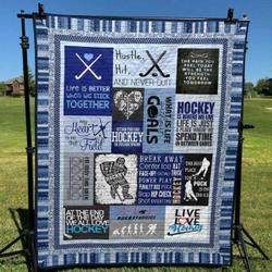 Hockey Is Where We Live Quilt Blanket No96  Quilt and Home Decor