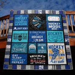 Hockey Mom Quilt Blanket Th19  Quilt and Home Decor
